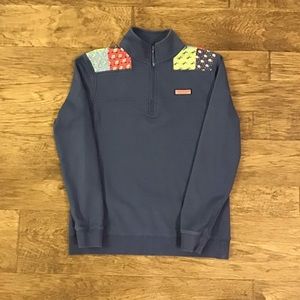 Vineyard Vines Women’s Christmas Blue 1/4 Zip Long Sleeve Pullover Sweatshirt 4